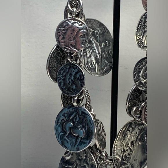 Silpada RARE HTF Sterling Silver ROMAN COINS ChaCha Rolo Chain Link Bracelet - Picture 15 of 16